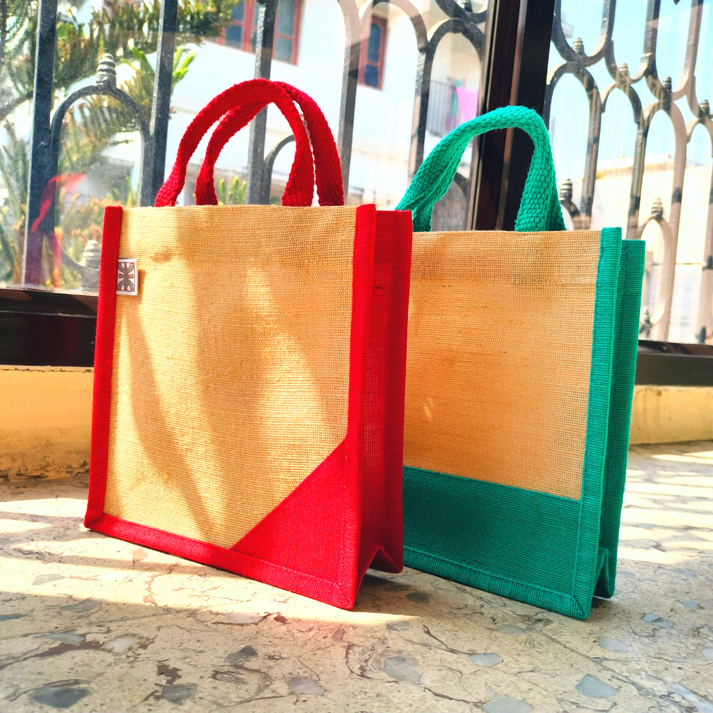 Sustainable Juco Dual Color bag  for Men & Women Perfect for carrying essentials/gift items.Combo Set of 2