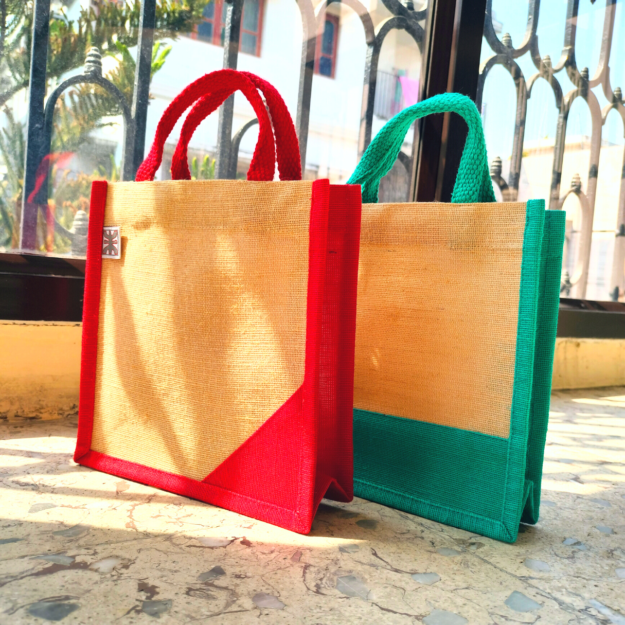 Sustainable Juco Dual Color bag  for Men & Women Perfect for carrying essentials/gift items.Combo Set of 2