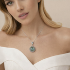 Labradorite Pendant Antique Silver Necklace