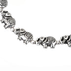 CHIMERA Oxidized Silver Elegant and Stylish Elephant Design Anklet with Charms for Women and Girls