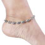 CHIMERA Oxidized Silver Elegant and Stylish Elephant Design Anklet with Charms for Women and Girls