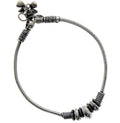 CHIMERA Antique Oxidized Silver Anklet with Designer Coil Beads and Charms with Stylish Clasp for Women and Girls