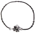 Chimera Antique Oxidized Silver Anklet with Designer Coil Beads and Silver Beaded Charms and Bells with Stylish Clasp for Women and Girls