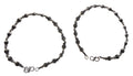CHIMERA Oxidized Silver Anklet with Silver Fish Pattern Beads for Women and Girls