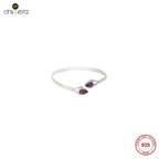 Purple Amethyst Gemstone Silver Bangle