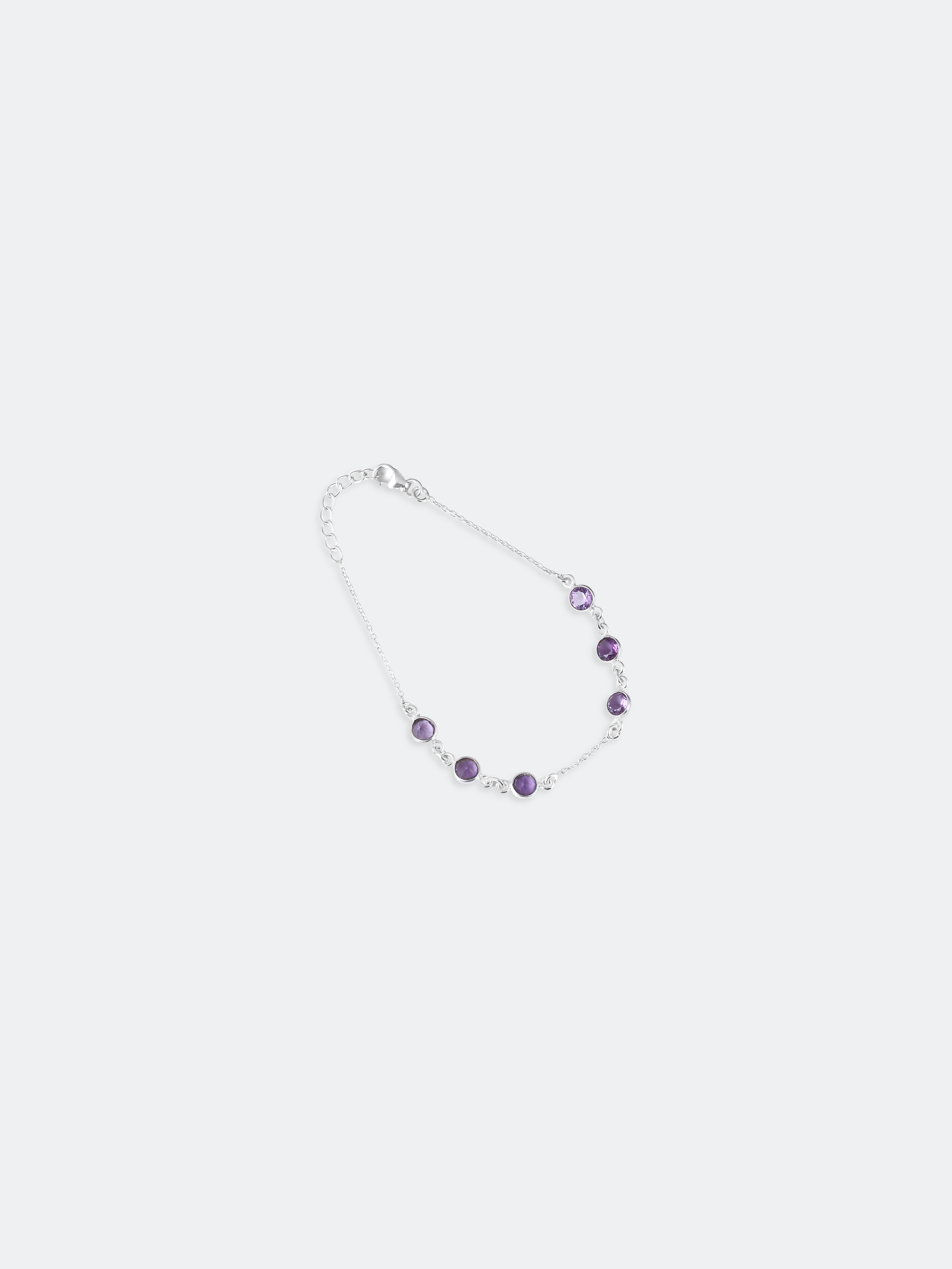 Purple Amethyst Quartz Chain Bracelet