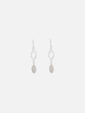 Grey Moonstone Silver Chain Loop Earring