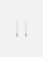 Grey Moonstone Silver Chain Loop Earring