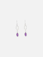 Purple Lapis Lazuli Silver Chain Loop Earring