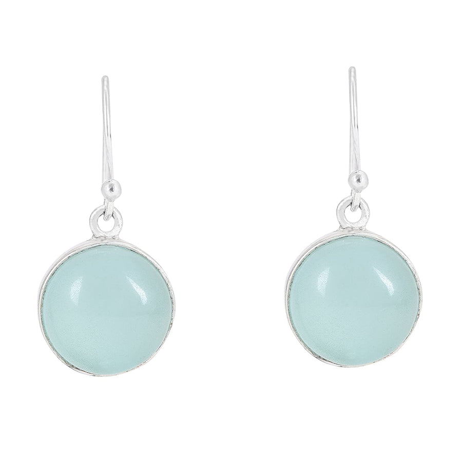 Sky Blue Chalcedony Drop Earrings