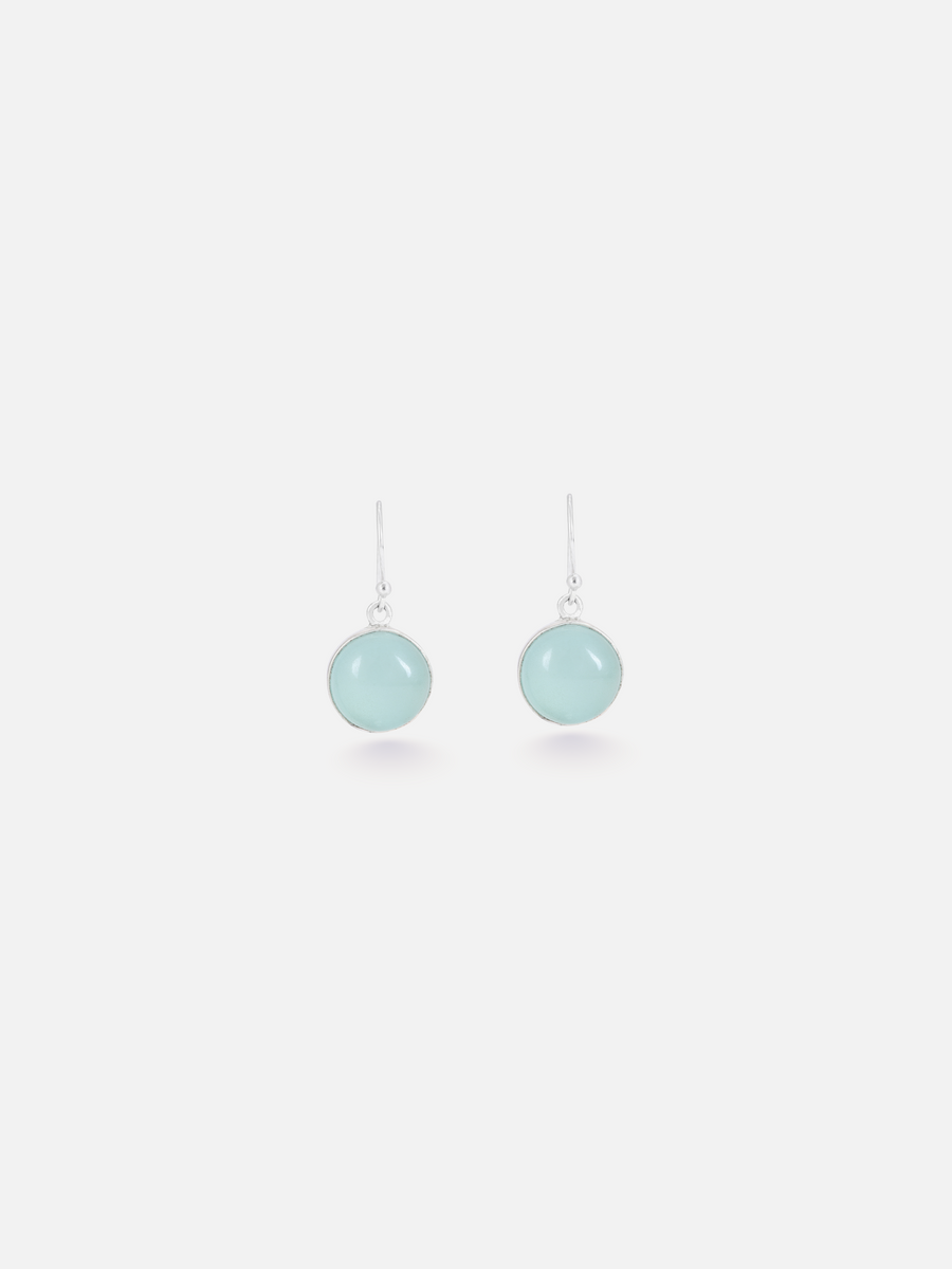 Sky Blue Chalcedony Drop Earrings