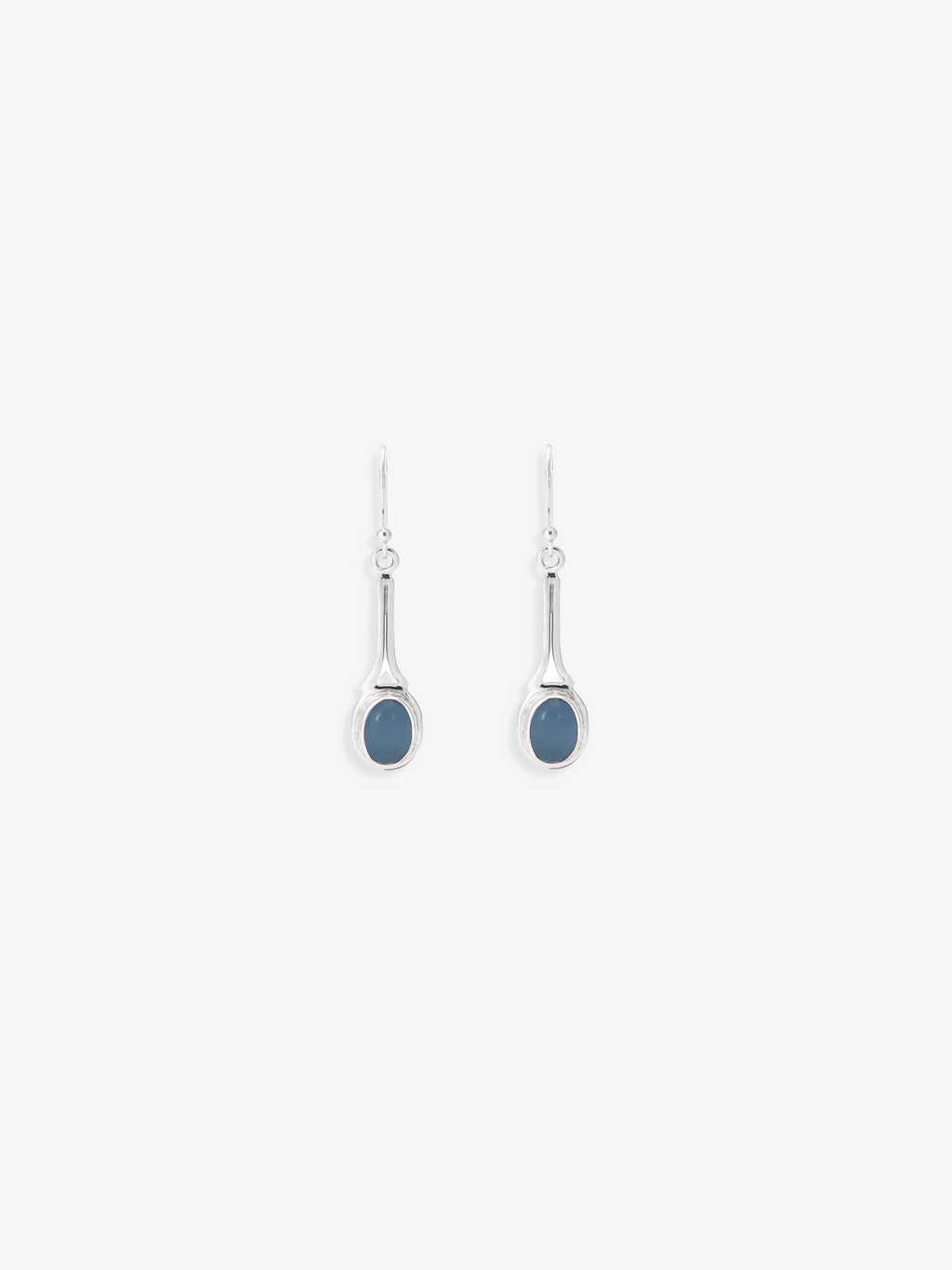 Oval Blue Chalcedony Steller Drop Earrings