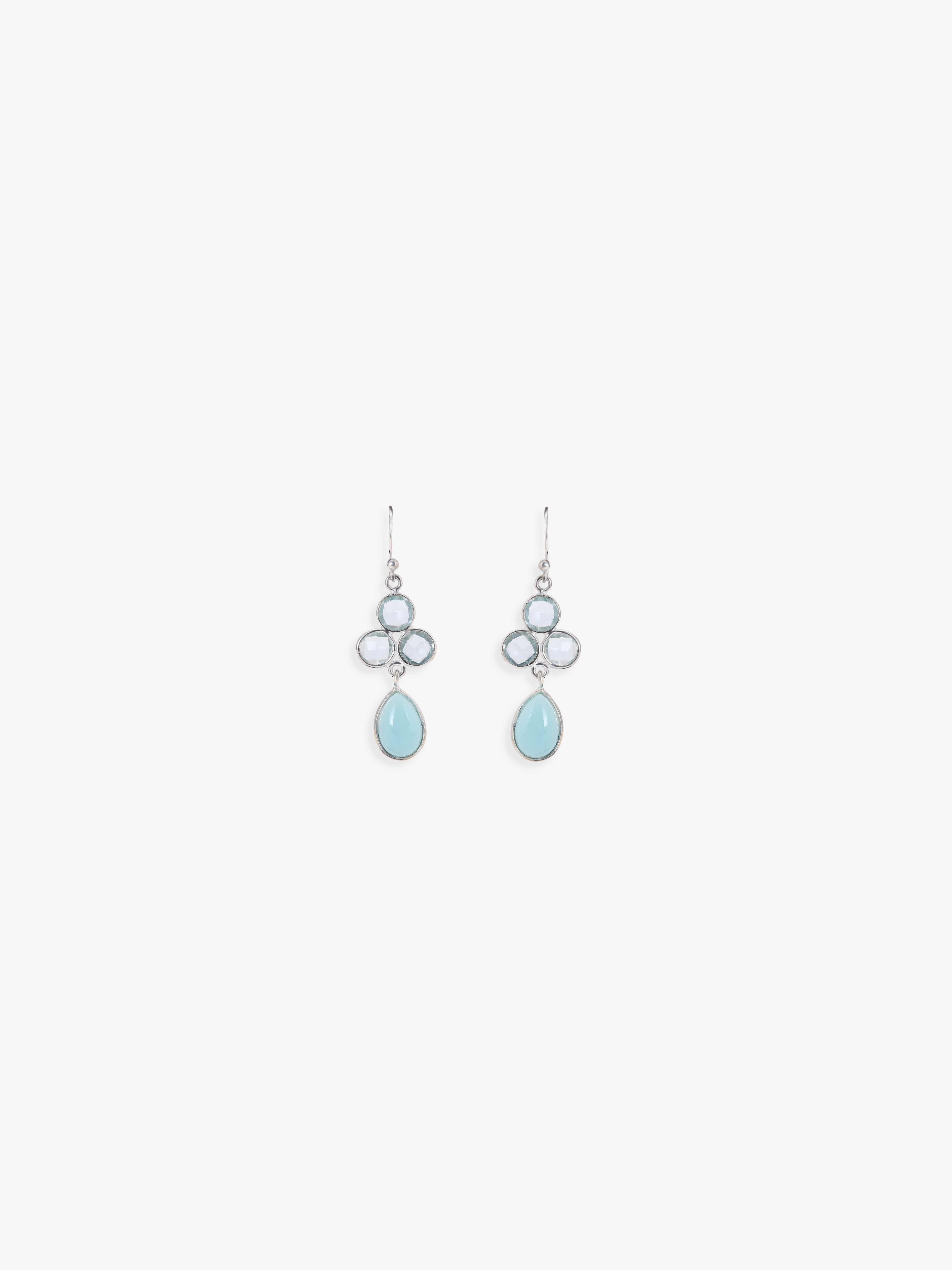 Aquamarine and Grandidierite Dangle Droplet Earrings