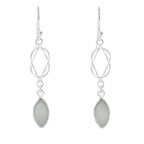Moonstone Silver Chain Loop Earring