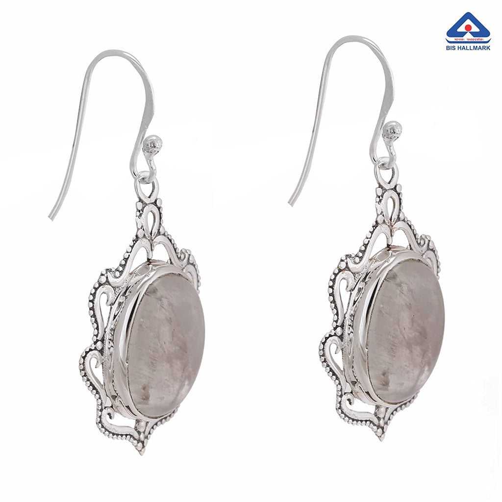 Natural Rainbow Moonstone Antique Earrings