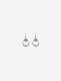 Natural Rainbow Moonstone Silver Disc Earrings