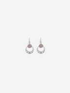 Natural Rainbow Moonstone Silver Disc Earrings