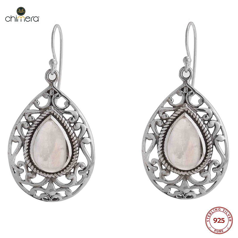 Rainbow Moonstone Dangle & Drop Earring