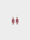 Natural Indian Ruby Leaf Drop Earrings
