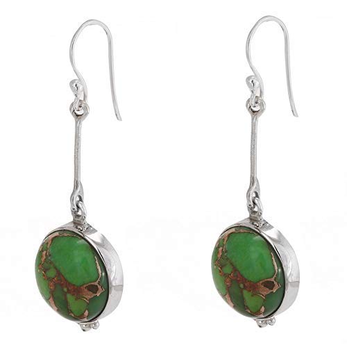 Green Copper Turquoise Studded Earrings