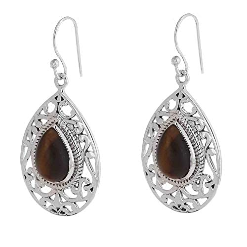 Tiger Eye Gemstone Dangle & Drop Earring