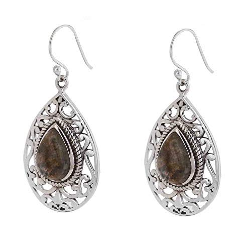 Dark Brown Rutile Dangle & Drop Earring
