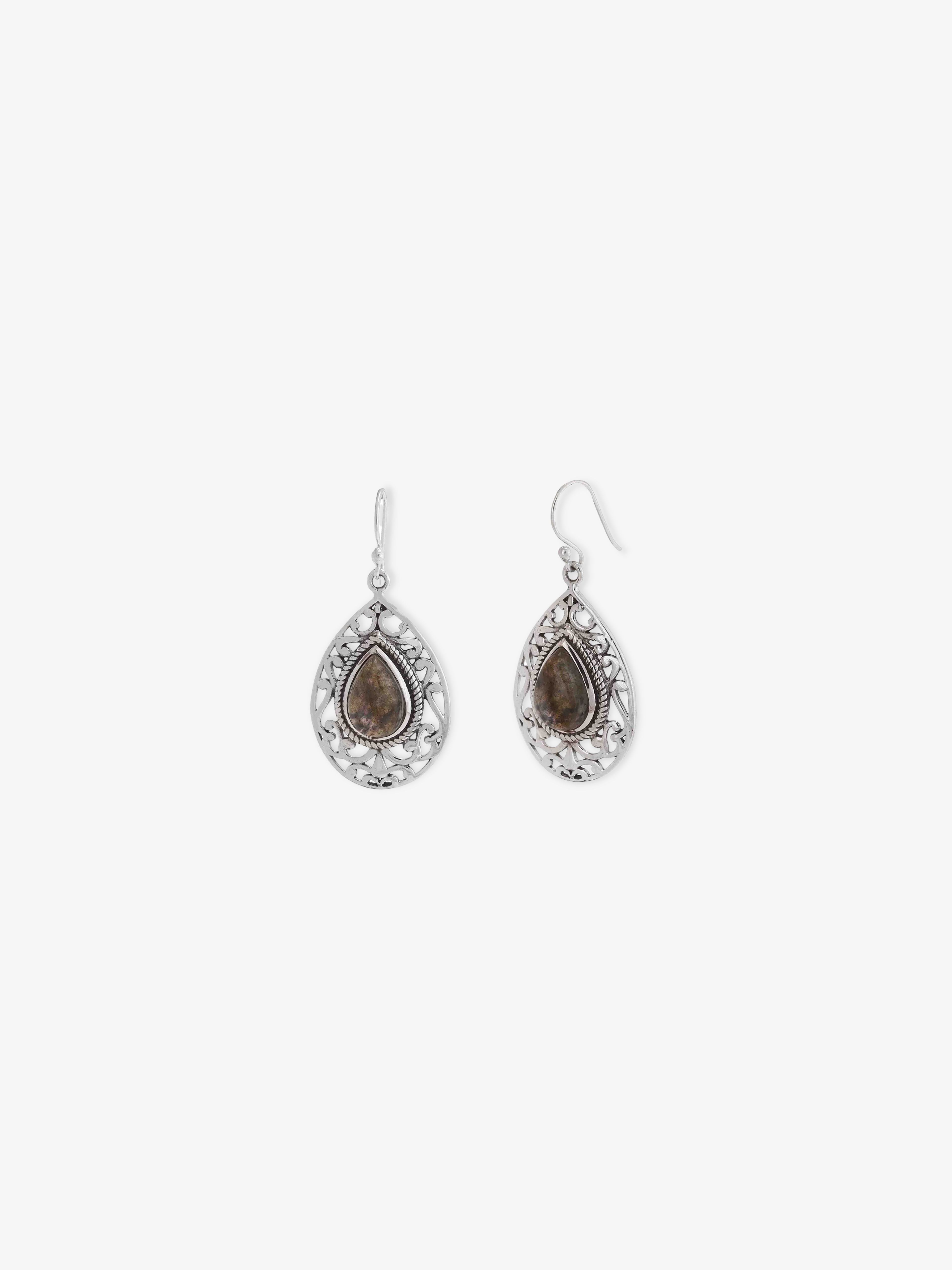 Dark Brown Rutile Dangle & Drop Earring