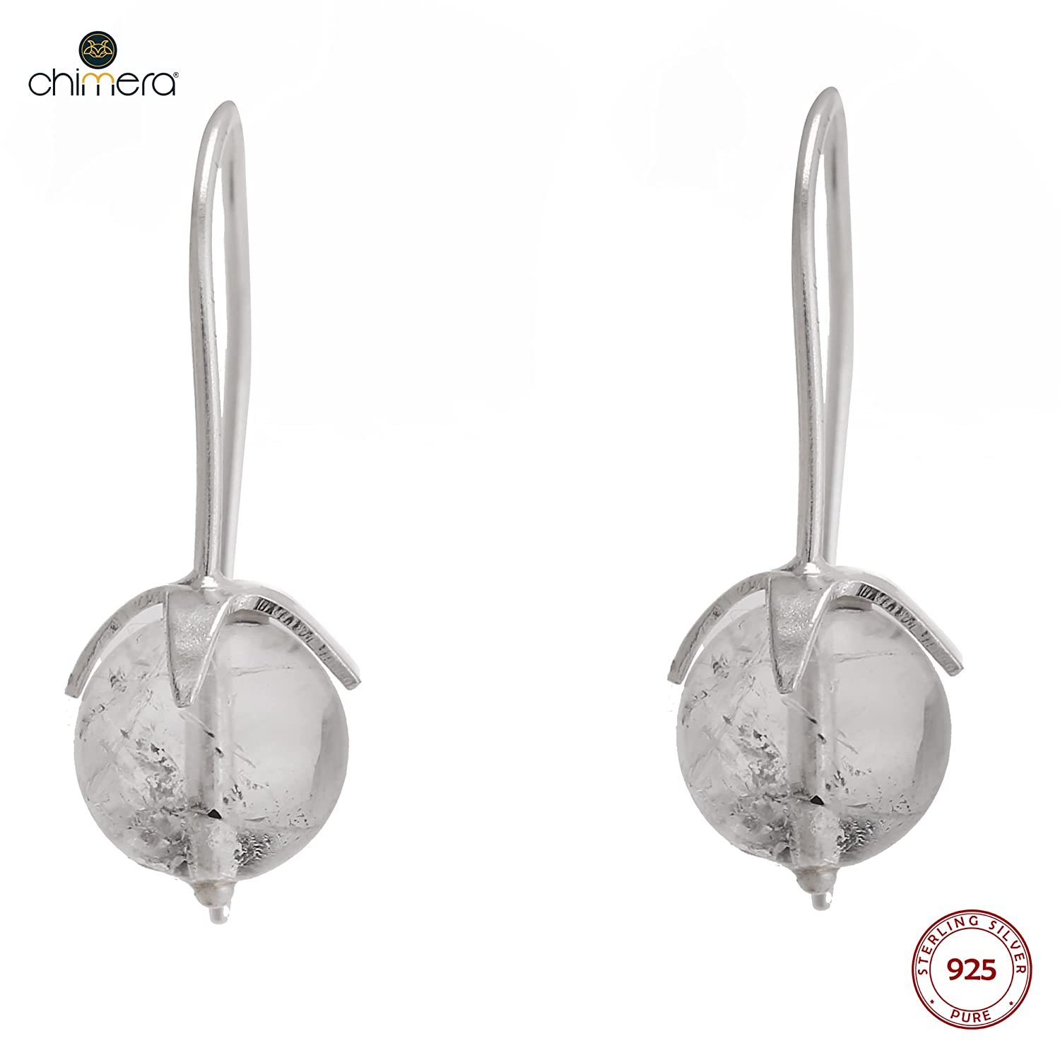 Black Rutile Studded French Hooks Earrings