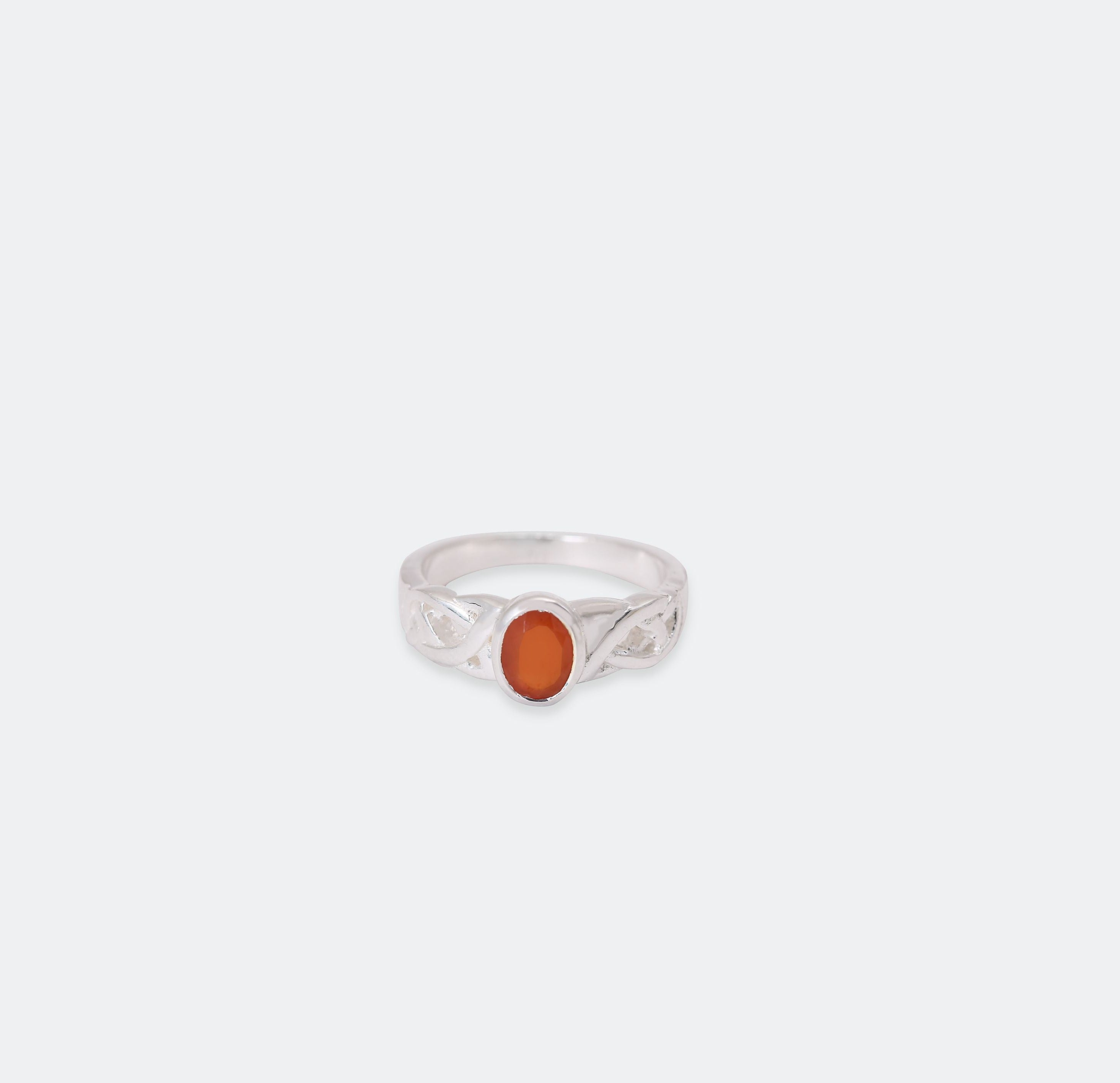 Orange Onyx Gemstone Ring