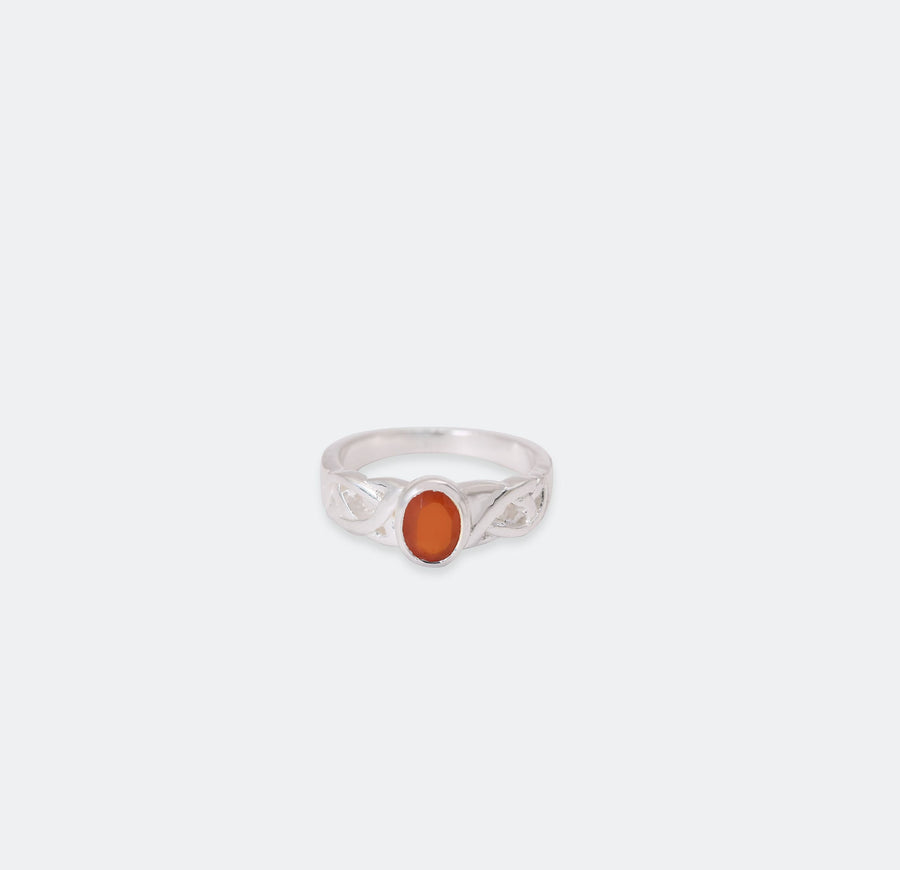 Orange Onyx Gemstone Ring