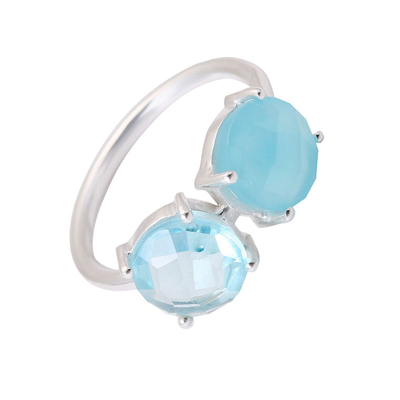 Dual Blue Chalcedony Ring