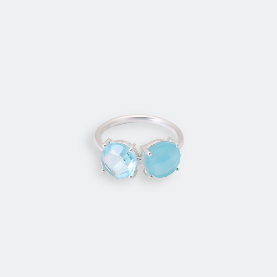 Dual Blue Chalcedony Ring