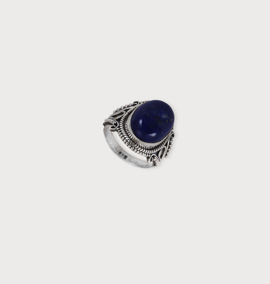 Purple Chalcedony Antique Finish Ring