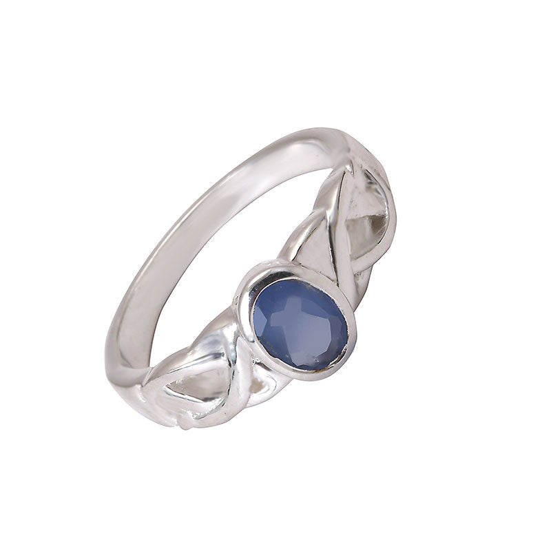 Natural Chalcedony Gemstone Ring