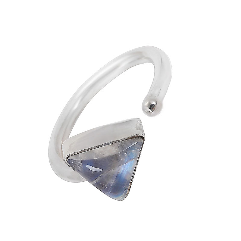 Triangle Labradorite Silver Ring