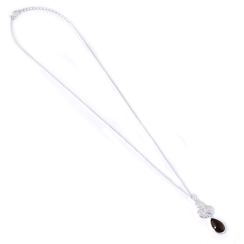 White and Brown Natural Moon Necklace