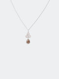 White and Brown Natural Moon Necklace