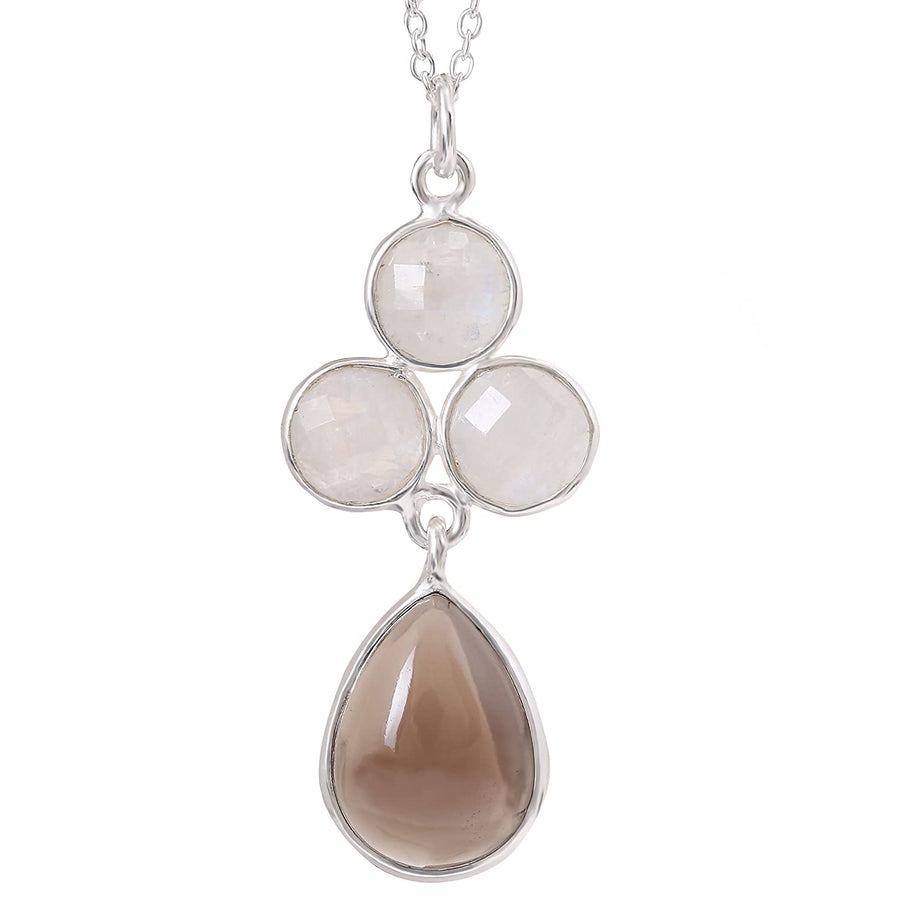 White and Brown Natural Moon Necklace