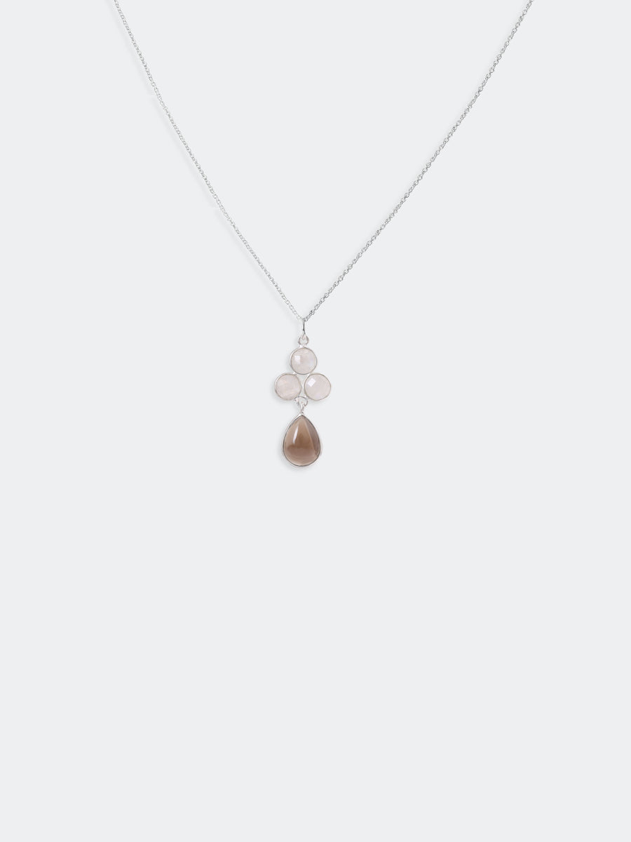 White and Brown Natural Moon Necklace