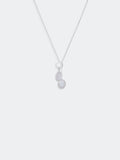 White Rainbow Moonstone Dual Step Necklace