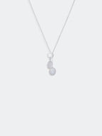 White Rainbow Moonstone Dual Step Necklace