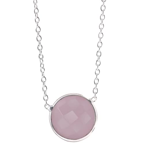 Single Pendant Natural Pink Chalcedony Necklace