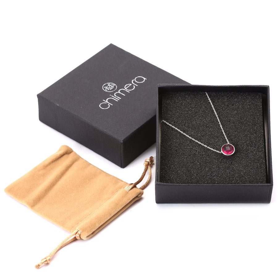 Single Pendant Pink Rose Tourmaline Necklace