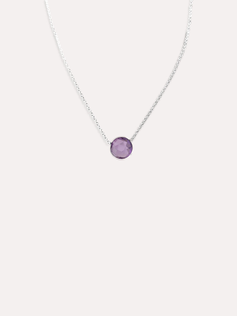 Single Pendant Natural Purple Amethyst Necklace