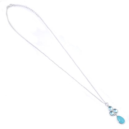 Light Blue Aquamarine & Blue Grandidierite Necklace