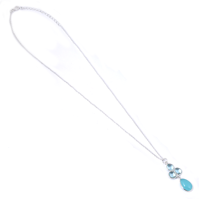 Light Blue Aquamarine & Blue Grandidierite Necklace