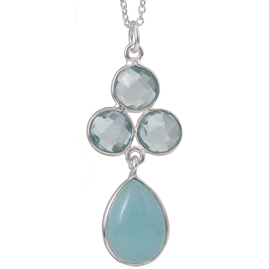 Light Blue Aquamarine & Blue Grandidierite Necklace