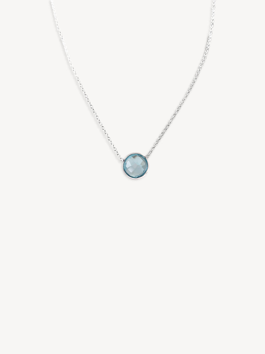 Single Pendant Natural Blue Quartz Necklace