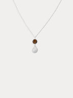 Double Pendant Natural Ocre Tiger's Eye Necklace