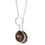 Smoky Brown Quartz Dual Step Necklace